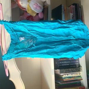 Sheer ruffle tank top